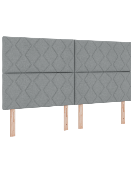 Testata LED  Design a Rombi Grigio Chiaro 180 cm Tessuto