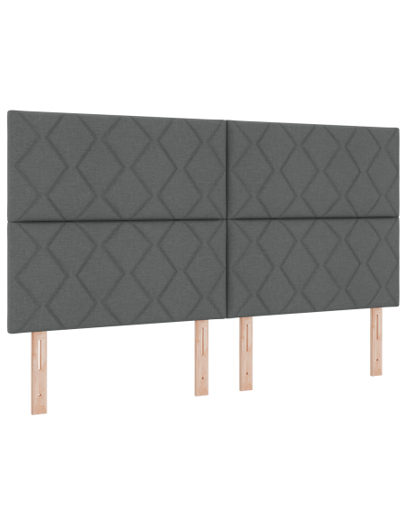 Testata LED Design Blocchi Diamante Grigia Scura 180 cm Tessuto