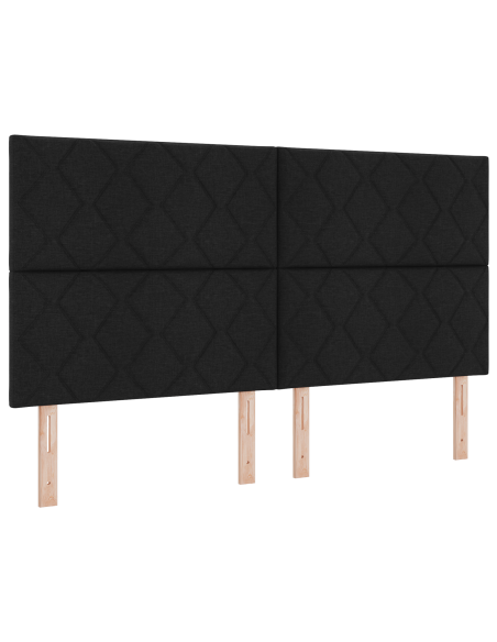 Testata LED  Design Blocchi di Diamante Nera 180 cm Tessuto