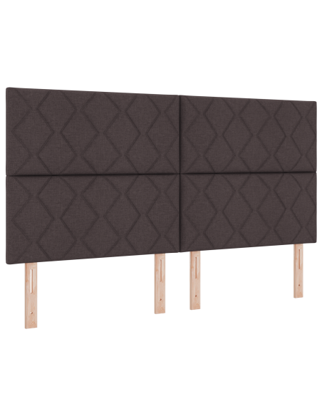 Testata LED  Design a Blocchi di Diamante Marrone Scuro 180 cm Tessuto