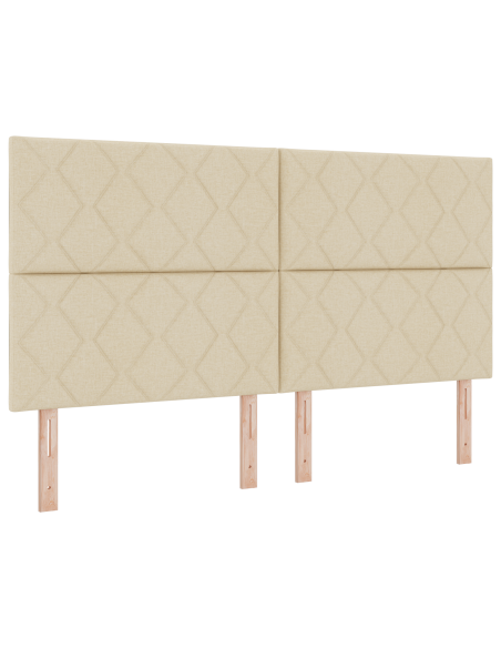 Testa Letto LED Set di 3 Crema Imbottita 180 cm Moderna