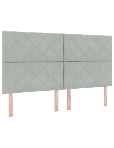 Testiera LED Grigio chiaro 180 cm Pelle Sintetica