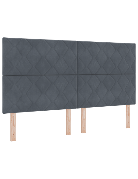 Testata Luminosa Design a Blocchi di Diamante Grigio Scuro 180 cm Velluto