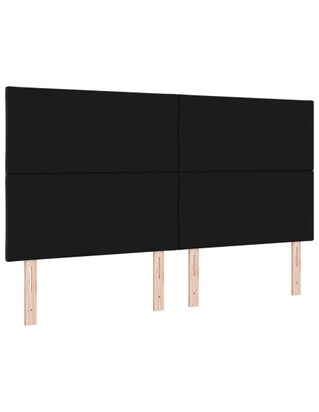 Testiera LED Nero 180 cm Pelle Sintetica