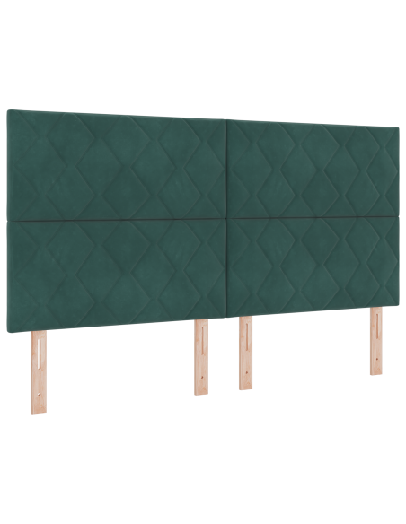 Testata LED Design Blocchi Diamante Verde Scuro 180 cm Velluto