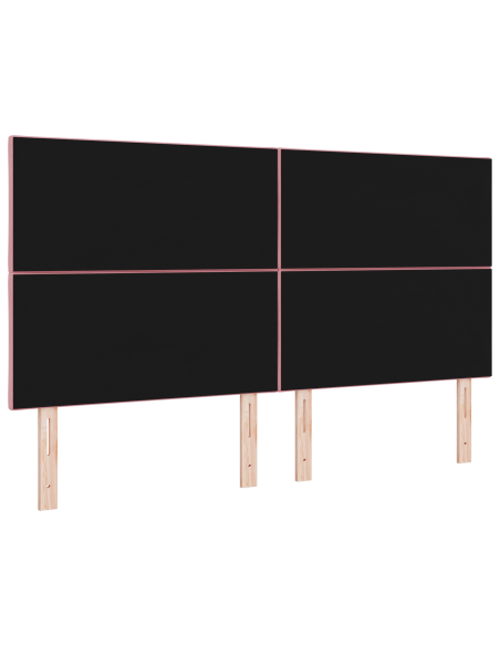 Testata LED Rosa Set di 3 Velluto 180 cm USB-C Rettangolare Moderno