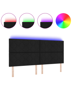 Testiera Nero 200 cm Tessuto 2