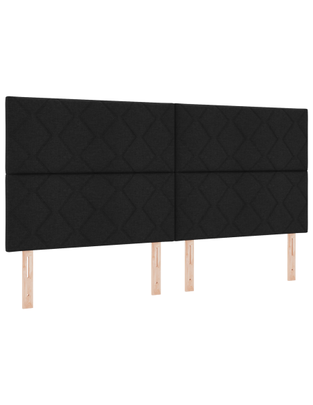 Testiera LED  Design a Blocchi di Diamante Nera 200 cm Tessuto