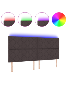 Testiera Grigio chiaro 200 cm Tessuto 2