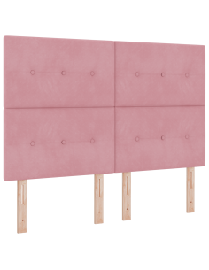 Letto a molle con materasso Rosa 160 x 200 cm Velluto