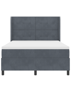 Letto a molle con materasso Grigio scuro 140 x 200 cm Velluto 2