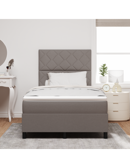 Letto a Molle con Materasso e LED Tortora 120x190 cm Tessuto