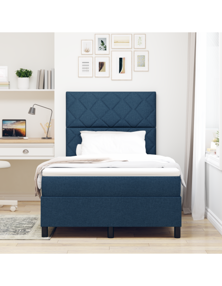 Letto a Molle con Materasso & LED Blu 120x200 cm Tessuto
