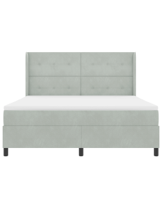Letto a molle con materasso Grigio chiaro 180 x 200 cm Velluto 2