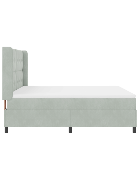 Letto Box Spring con Materasso Grigio Chiaro 180x200 cm in Velluto