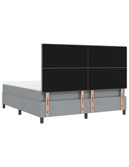 Letto con Box Spring con Materasso & LED Grigio Chiaro 180x200 cm Tessuto