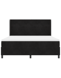 Letto a molle con materasso Nero 180 x 200 cm Velluto 2