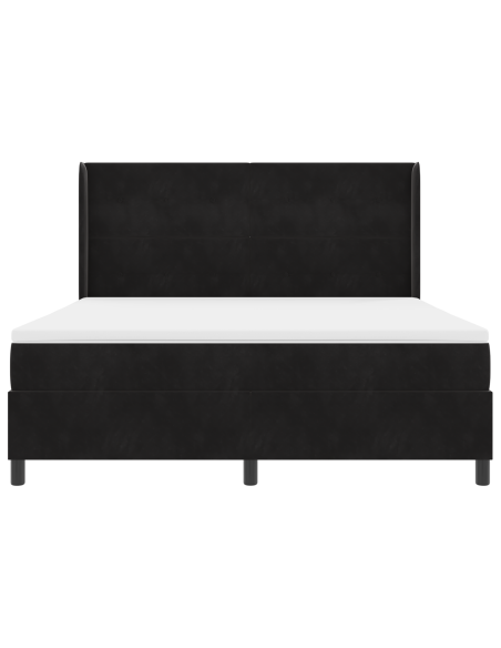Letto Box Spring con Materasso  Nero 180x200 cm Velluto