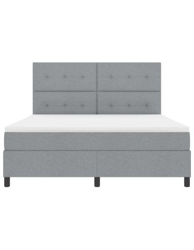 Letto a molle con materasso Grigio chiaro 180 x 200 cm Tessuto
