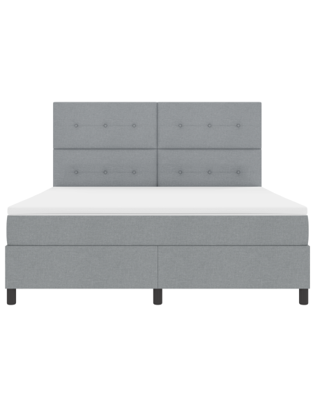 Letto con Box Spring con Materasso & LED Grigio Chiaro 180x200 cm Tessuto