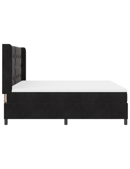 Letto a molle con materasso Nero 180 x 200 cm Velluto