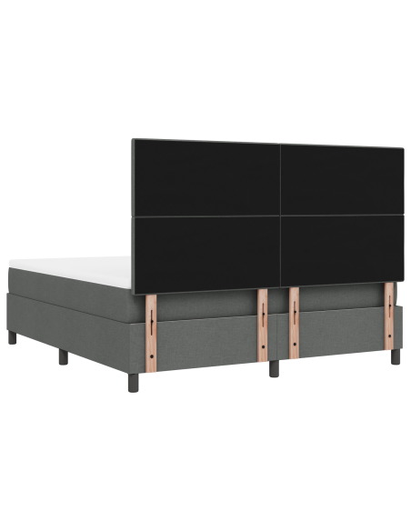 Letto Box Spring con Materasso & LED Grigio Scuro 180x200 cm Tessuto