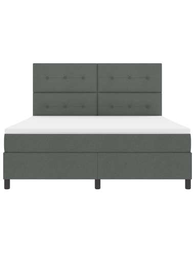 Letto a molle con materasso Grigio scuro 180 x 200 cm Tessuto