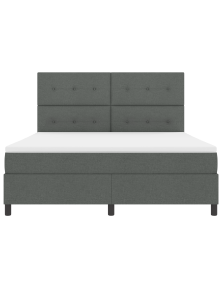 Letto a molle con materasso Grigio scuro 180 x 200 cm Tessuto