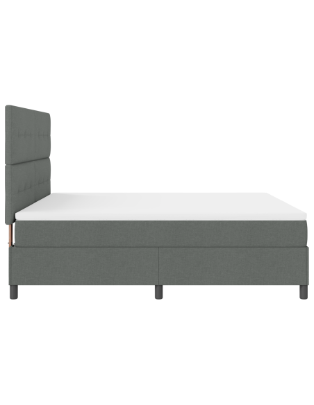 Letto Box Spring con Materasso & LED Grigio Scuro 180x200 cm Tessuto