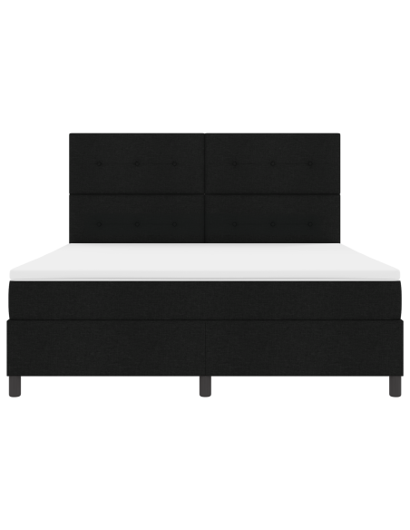 Letto a molle con materasso con led Nero 180 x 200 cm Tessuto