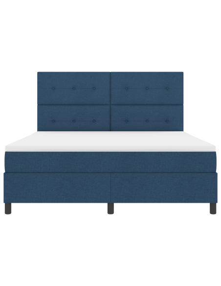 Letto con Rete a Molle con Materasso e LED Blu 180x200 cm Tessuto