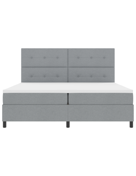 Letto con Box Sprung e Materasso & LED Grigio Chiaro 200x200 cm Tessuto