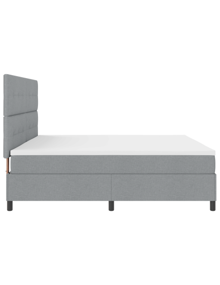 Letto con Box Sprung e Materasso & LED Grigio Chiaro 200x200 cm Tessuto