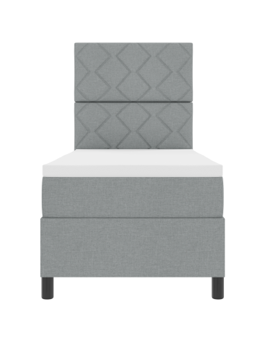 Letto a molle con materasso Grigio chiaro 80 x 200 cm Tessuto