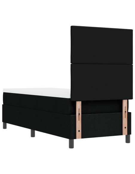 Letto Box Spring con Materasso e LED Nero 80x200 cm Tessuto