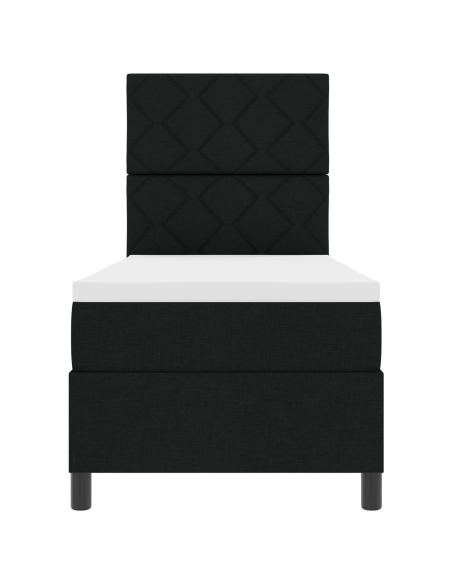 Letto Box Spring con Materasso e LED Nero 80x200 cm Tessuto