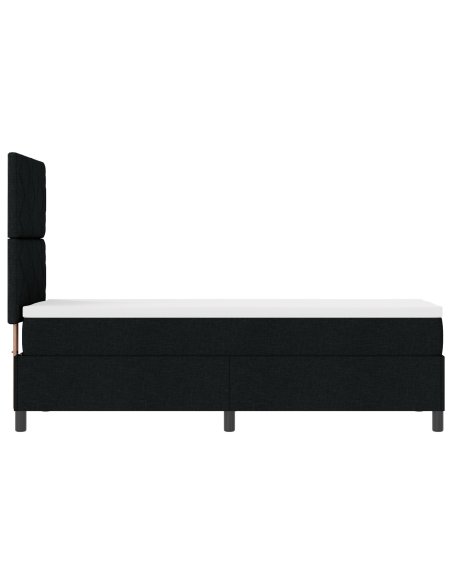 Letto Box Spring con Materasso e LED Nero 80x200 cm Tessuto