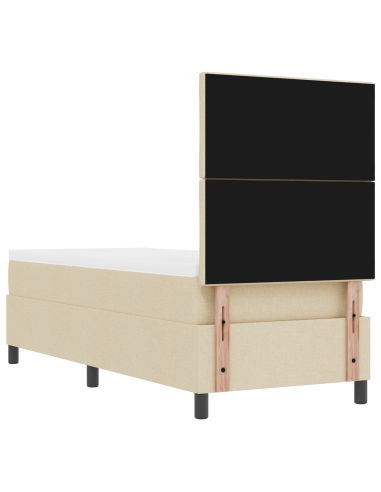 Letto a molle con materasso con led Crema 80 x 200 cm Tessuto