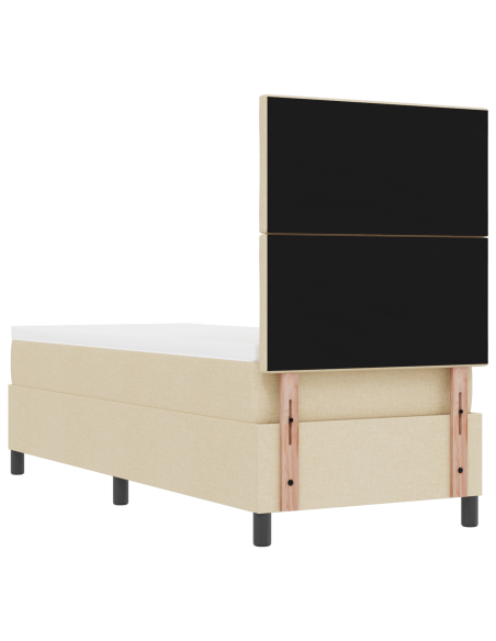 Letto a Molle Box con Materasso & LED Crema 80x200 cm Tessuto
