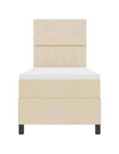Letto a molle con materasso con led Crema 80 x 200 cm Tessuto