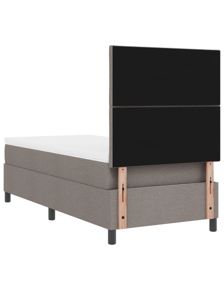 Letto con Box Spring con Materasso e LED Taupe 90x190 cm Tessuto