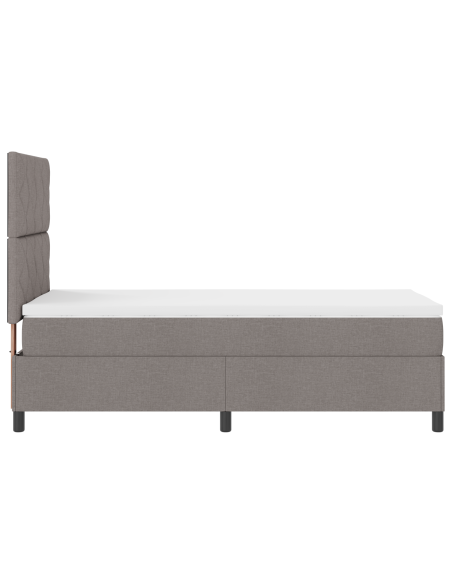 Letto con Box Spring con Materasso e LED Taupe 90x190 cm Tessuto
