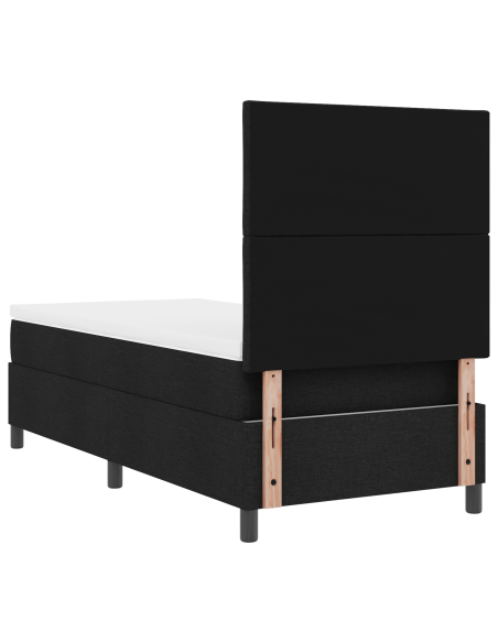 Letto a molla con materasso e LED nero 90x200 cm in tessuto