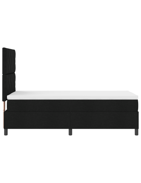 Letto a molla con materasso e LED nero 90x200 cm in tessuto