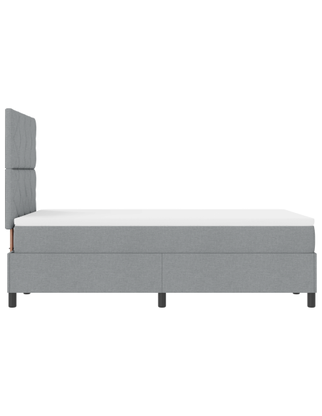 Letto con Rete a Molle con Materasso e Luce LED Grigio Chiaro 120x190 cm Tessuto