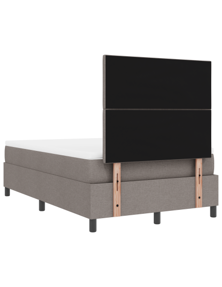 Letto a Molle con Materasso e LED Tortora 120x190 cm Tessuto