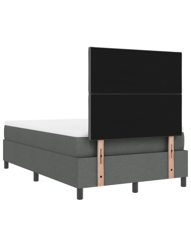 Letto a molle con materasso Grigio scuro 120 x 200 cm Tessuto