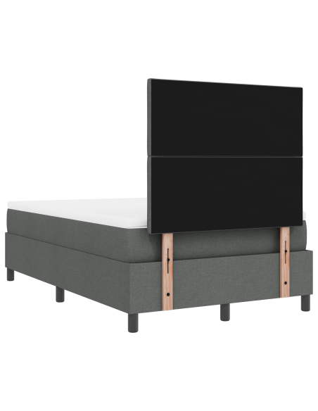 Letto a molle con materasso Grigio scuro 120 x 200 cm Tessuto