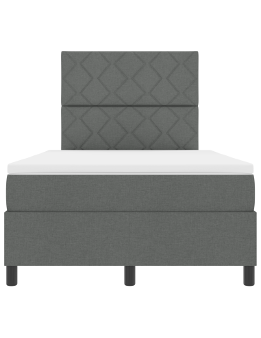 Letto a molle con materasso Grigio scuro 120 x 200 cm Tessuto