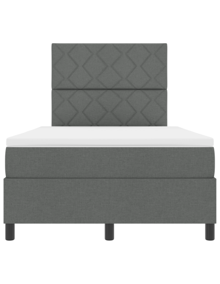 Letto a Molle Contenitore con Materasso & LED Grigio Scuro 120x200 cm Tessuto